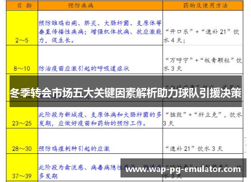 冬季转会市场五大关键因素解析助力球队引援决策