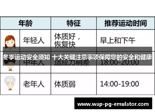 冬季运动安全须知 十大关键注意事项保障您的安全和健康